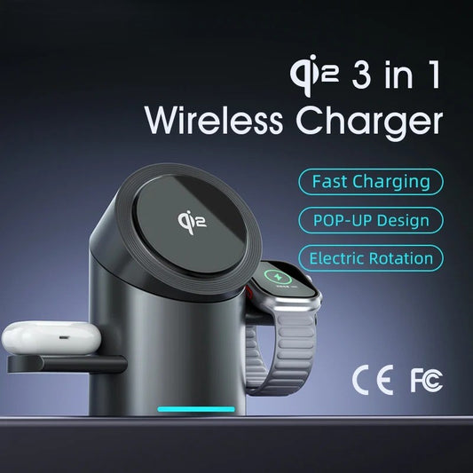 Qi2 3-IN-1 Wireless Charging Station